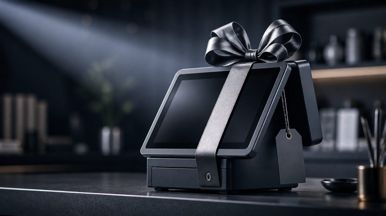 POS terminal with a gift bow